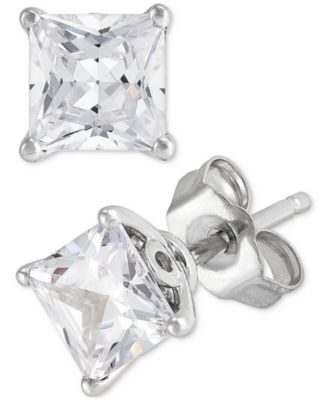 Серьги-гвоздики IGI Certified Lab Grown Diamond Princess in 14k White Gold
