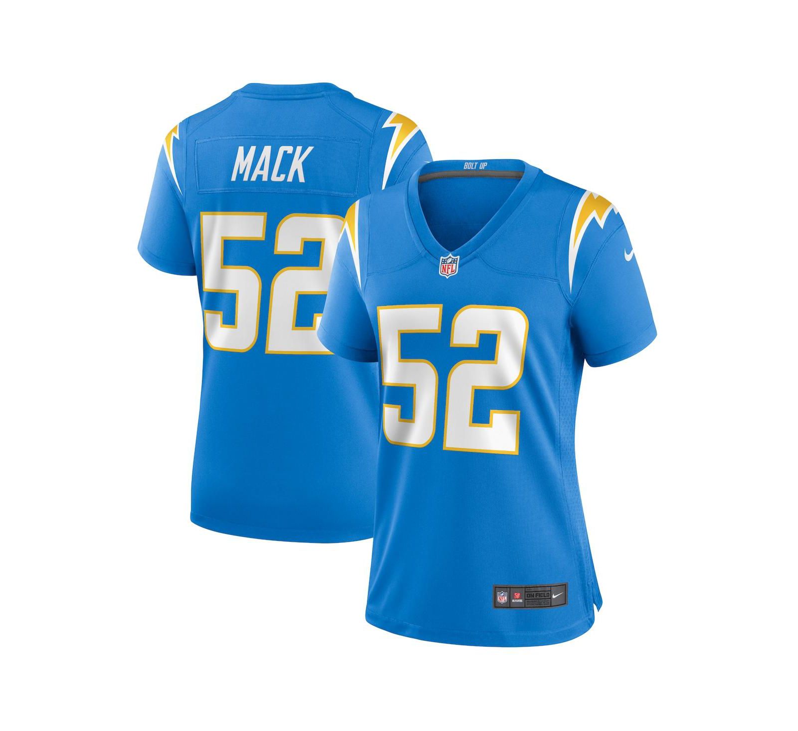 Женская джерси Nike Khalil Mack Powder Blue Los Angeles Chargers Game