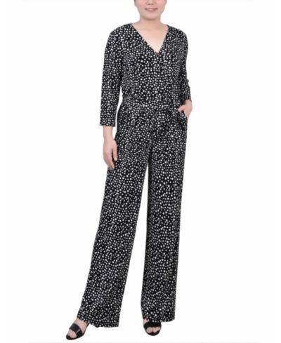 Женский комбинезон NY Collection 3/4 Sleeve Belted Jumpsuit