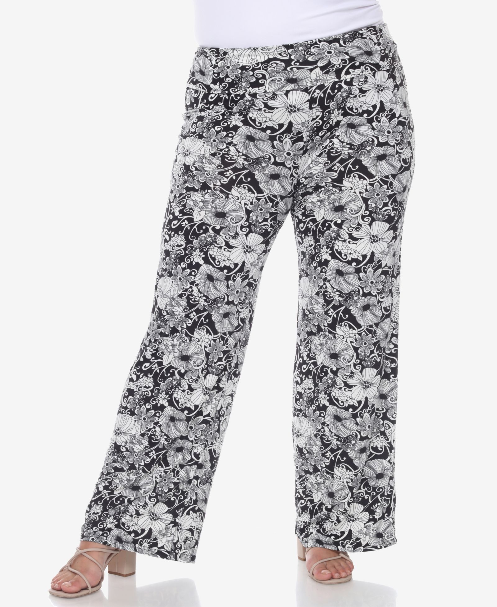 White Mark Plus Size брюки палаццо с цветочным узором пейсли