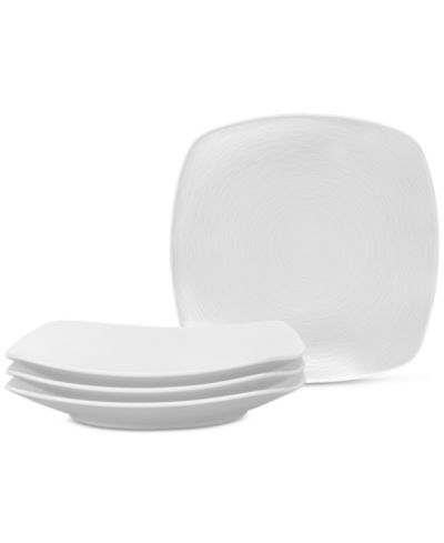 Noritake Swirl Square Dinner Plates, Set of 4