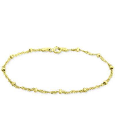 Giani Bernini Beaded Singapore Link Chain Bracelet in 18k Gold-Plated Sterling Silver, Created for Macy's