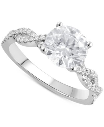 Badgley Mischka Certified Lab Grown Diamond Twist Engagement Ring (2 ct. t.w.) in 14k Gold