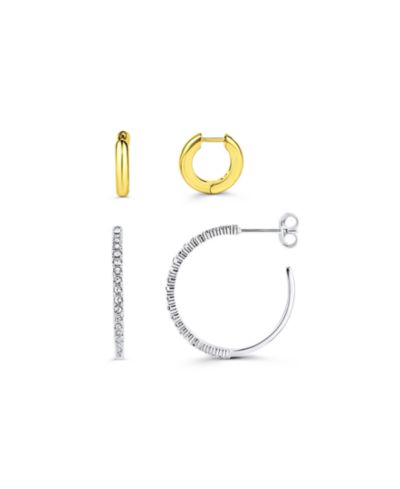Набор из 2 пар серег-кольц And Now This Duo Huggie Hoop and Pave Crystal