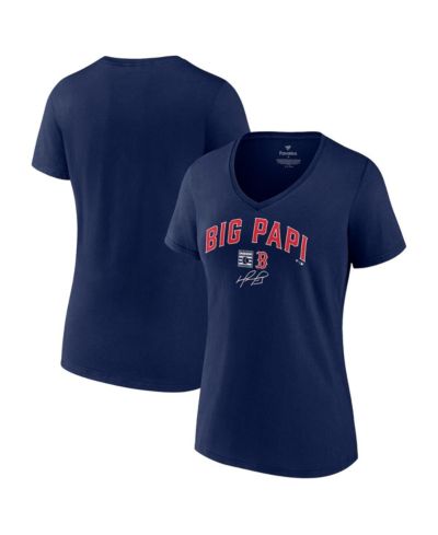 Женская футболка Fanatics David Ortiz Navy Boston Red Sox Big Papi Graphic V-Neck
