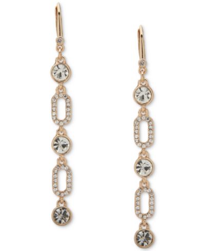 DKNY Золотистые серьги-подвески с кристаллами и CZ