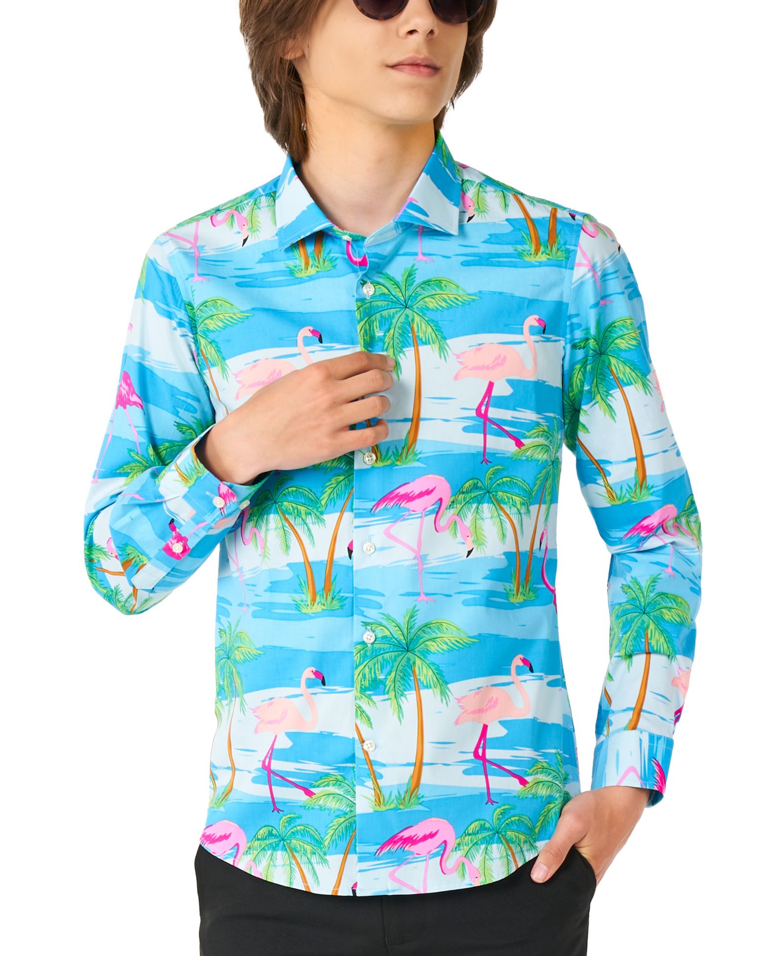 Мужская рубашка OppoSuits Big Boys Flaminguy Tropical Flamingo