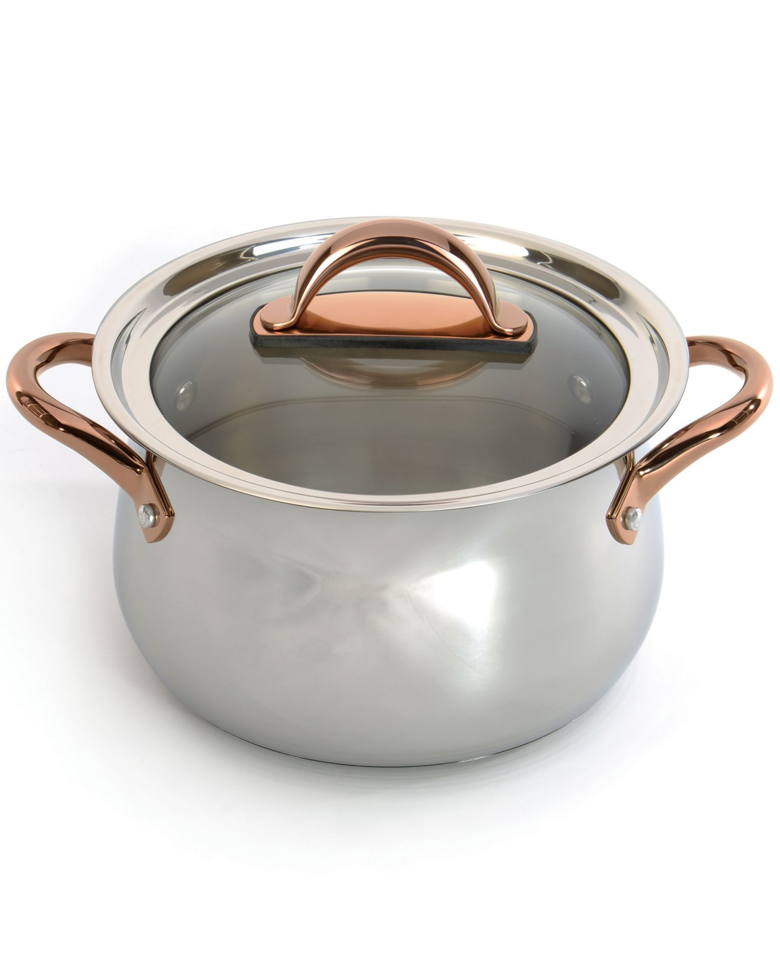Кастрюля BergHOFF Ouro Gold 18/10 Stainless Steel 9.5" с крышкой из стекла, 8.1qt.
