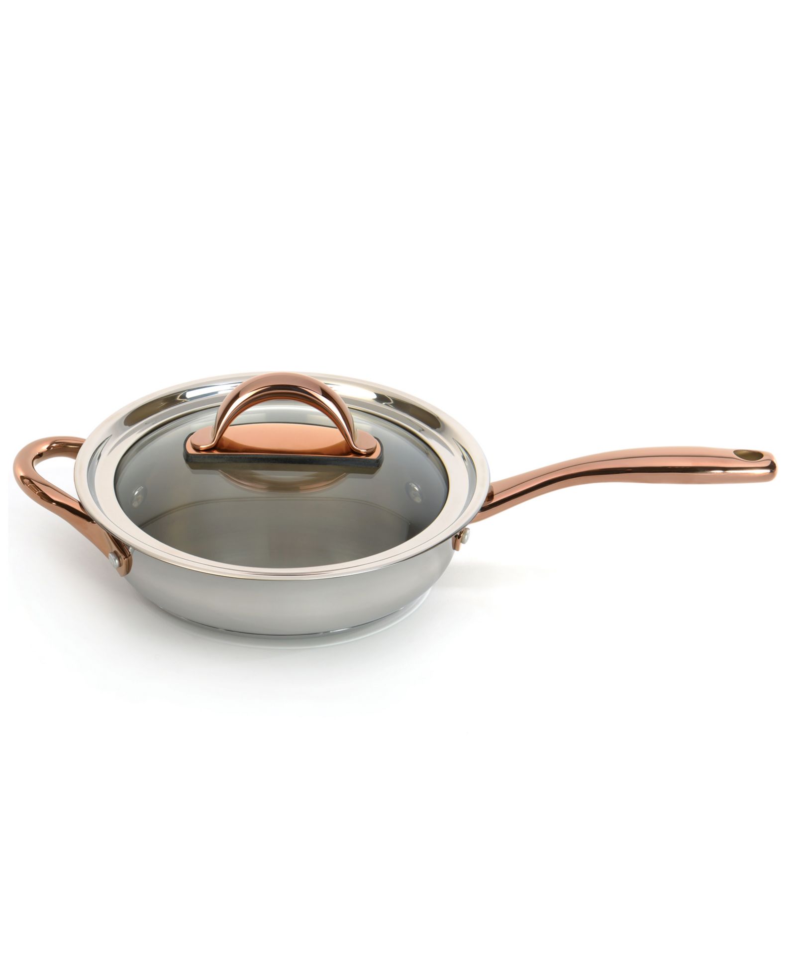 BergHOFF Ouro Gold 18/10 Stainless Steel 9.5" Deep Skillet с Glass Lid 3.1qt.