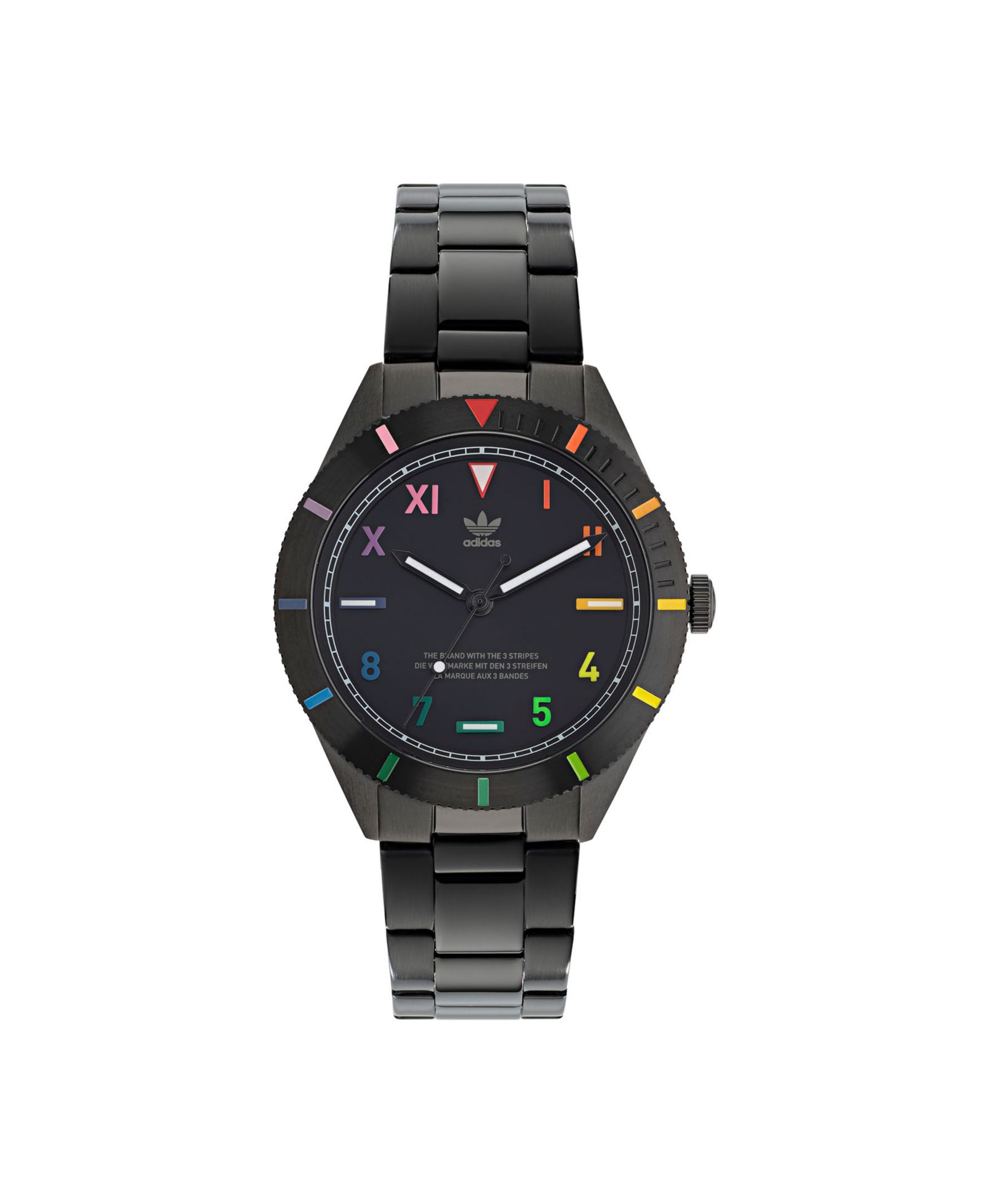adidas Unisex Three Hand Edition Three Black Stainless Steel Bracelet Watch 41mm
