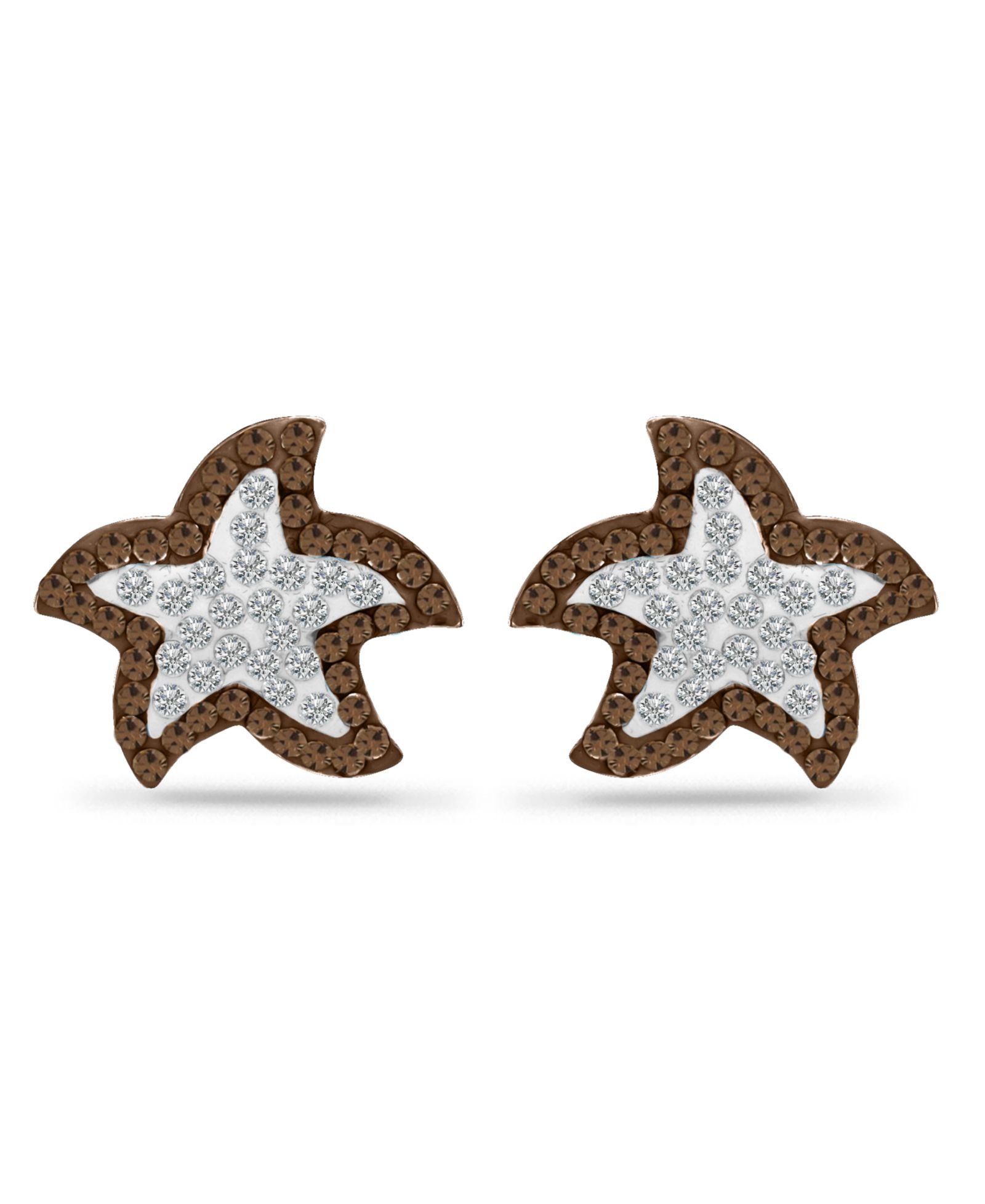 Giani Bernini Crystal Star Fish Sterling Silver Stud Earrings