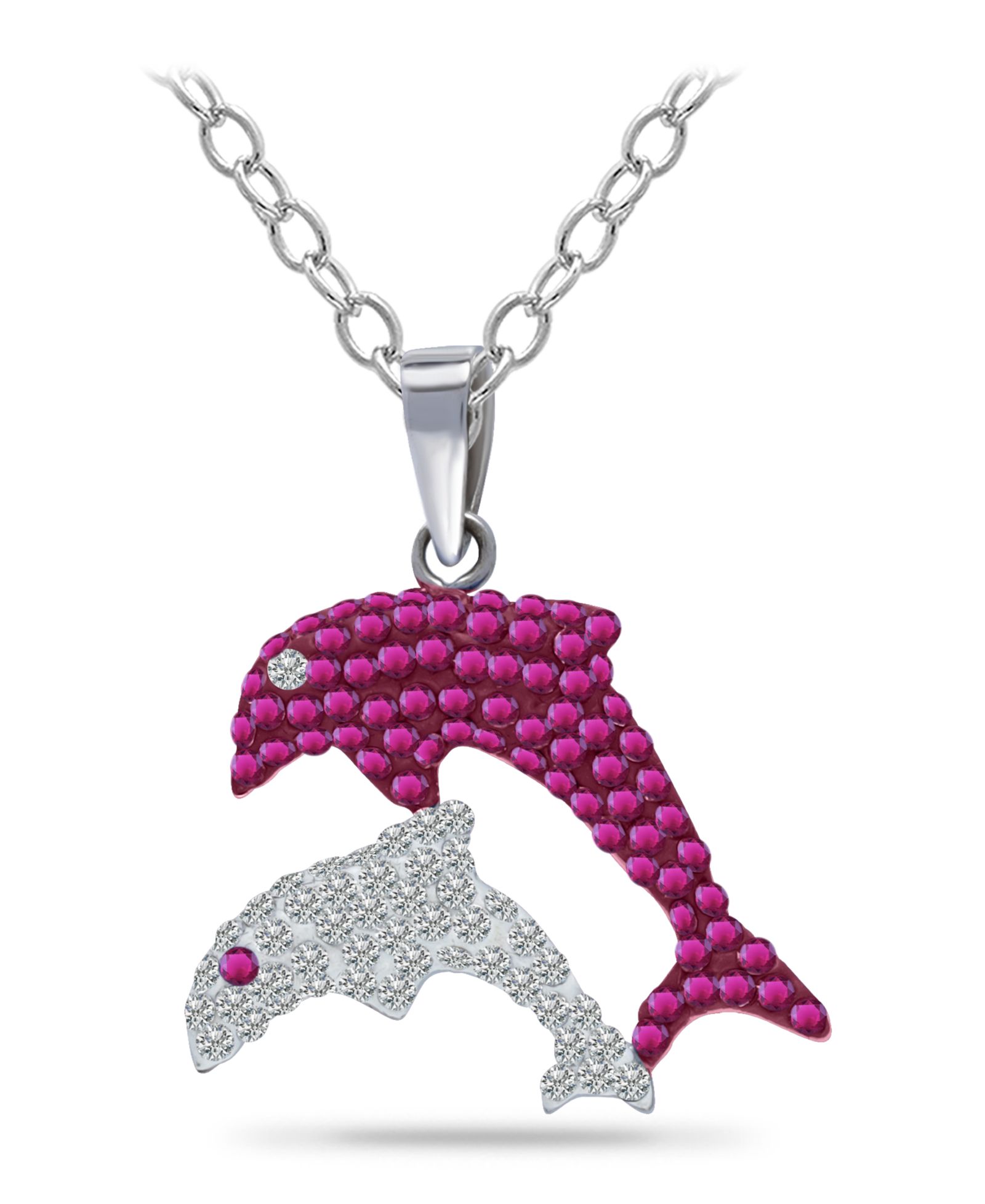 Серебряное ожерелье Giani Bernini Crystal Two Dolphin Pendant
