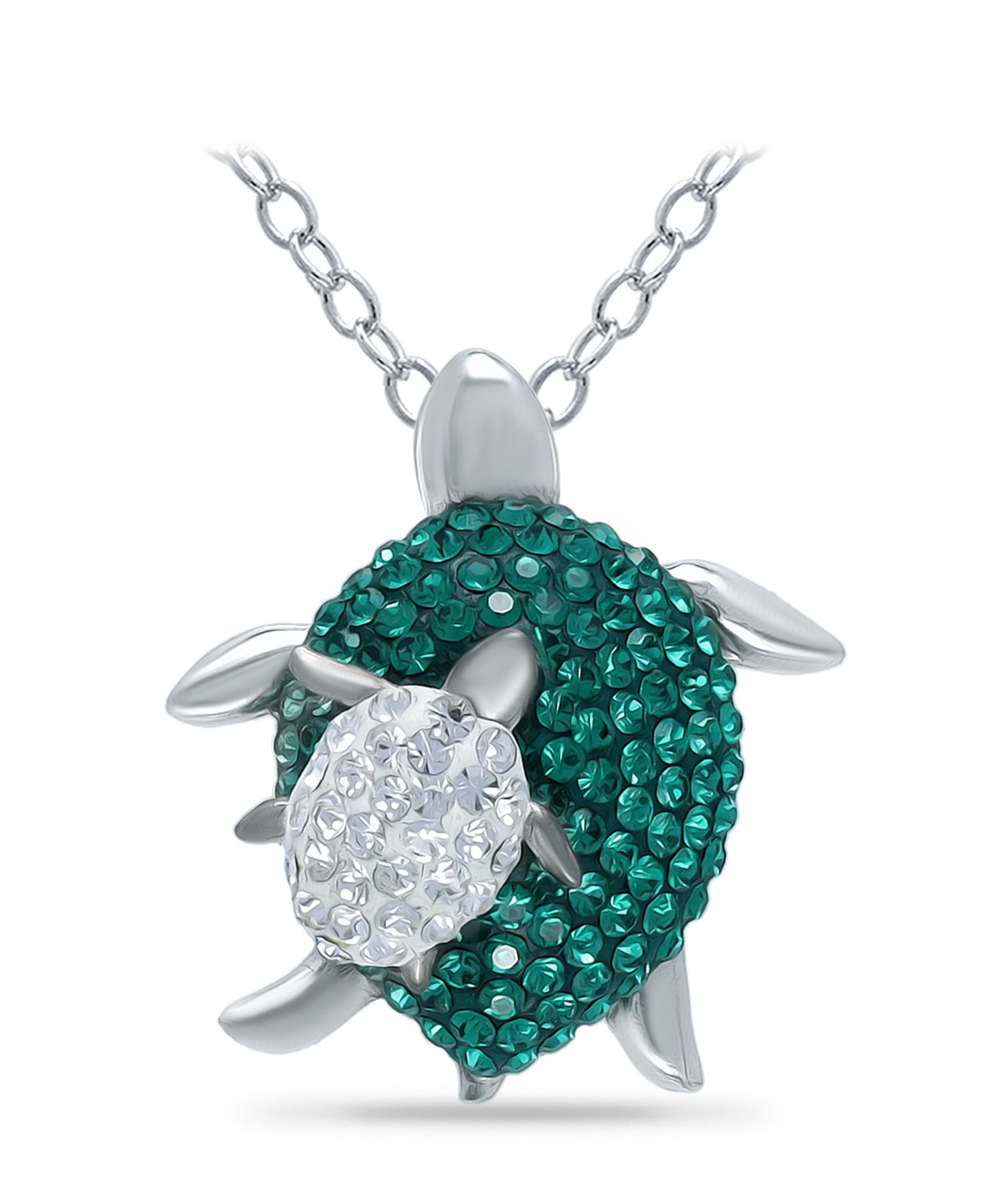 Ожерелье Giani Bernini Crystal Mother- Baby Turtle Sterling Silver