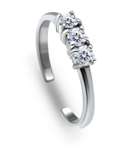 Giani Bernini Cubic Zirconia Three Stone Sterling Silver Toe Ring