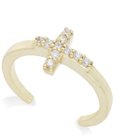Кольцо на палец Giani Bernini Cubic Zirconia Cross 18K Rose Gold Over Silver