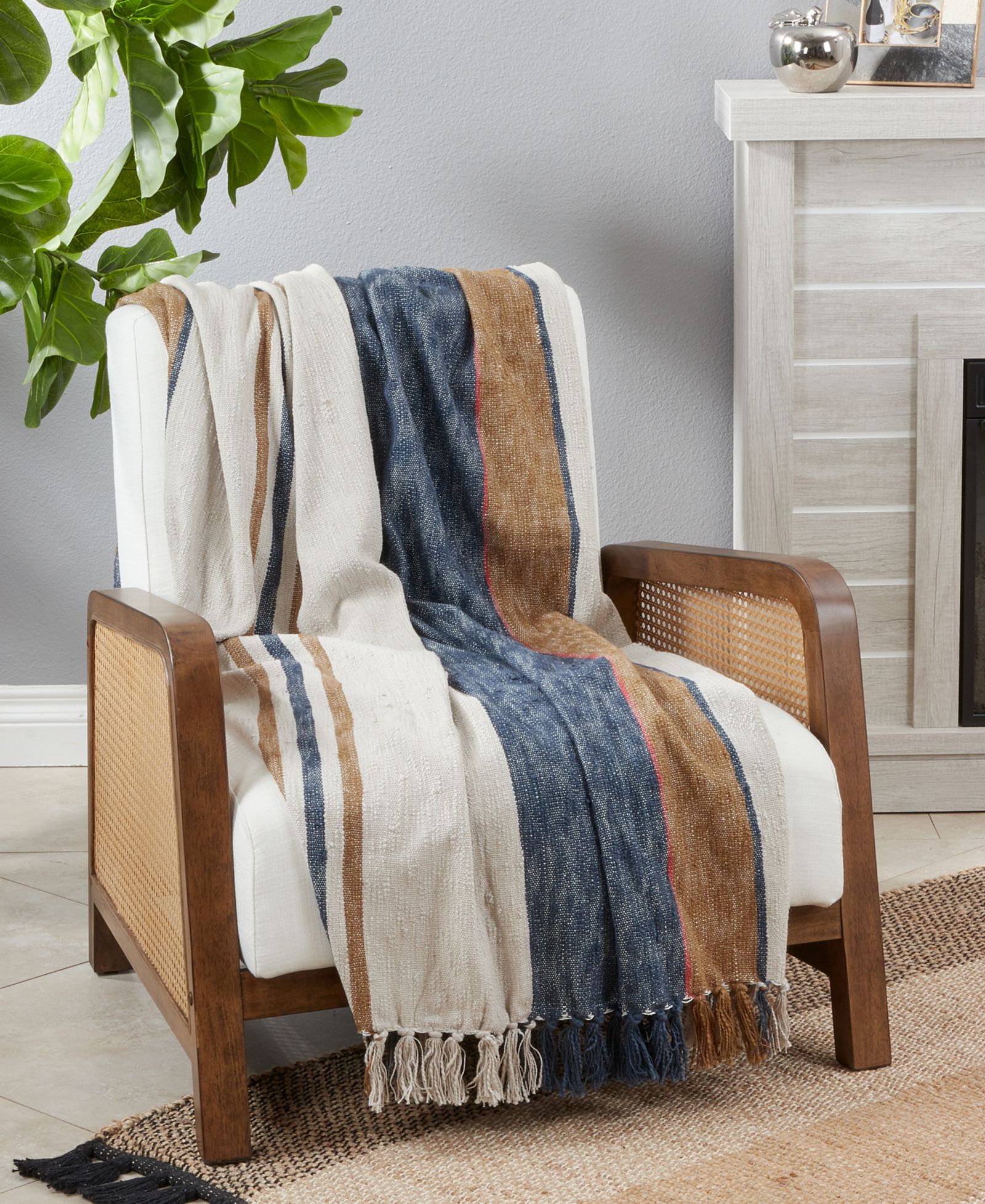 Saro Lifestyle Плед Striped Design, 68" x 52"