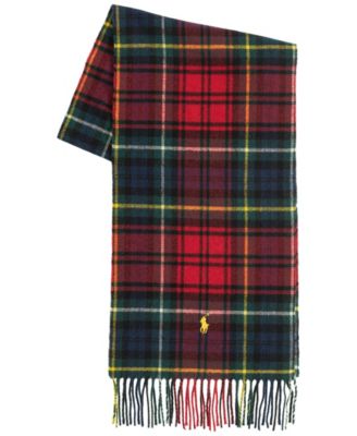 Мужской шерстяной клетчатый шарф Polo Ralph Lauren