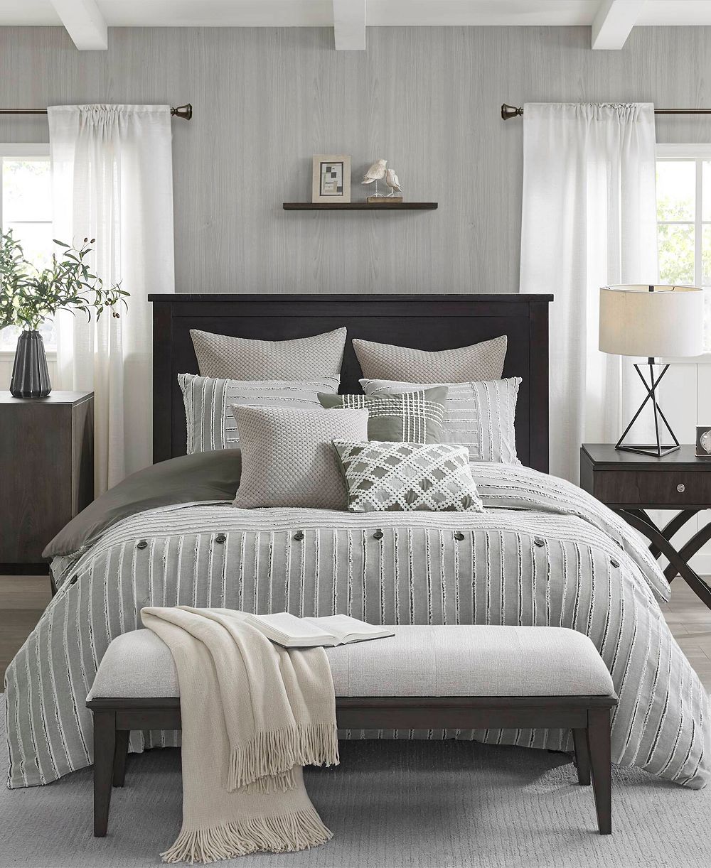 Madison Park Signature Essence Clipped Jacquard 9-Pc.Comforter Set, Queen