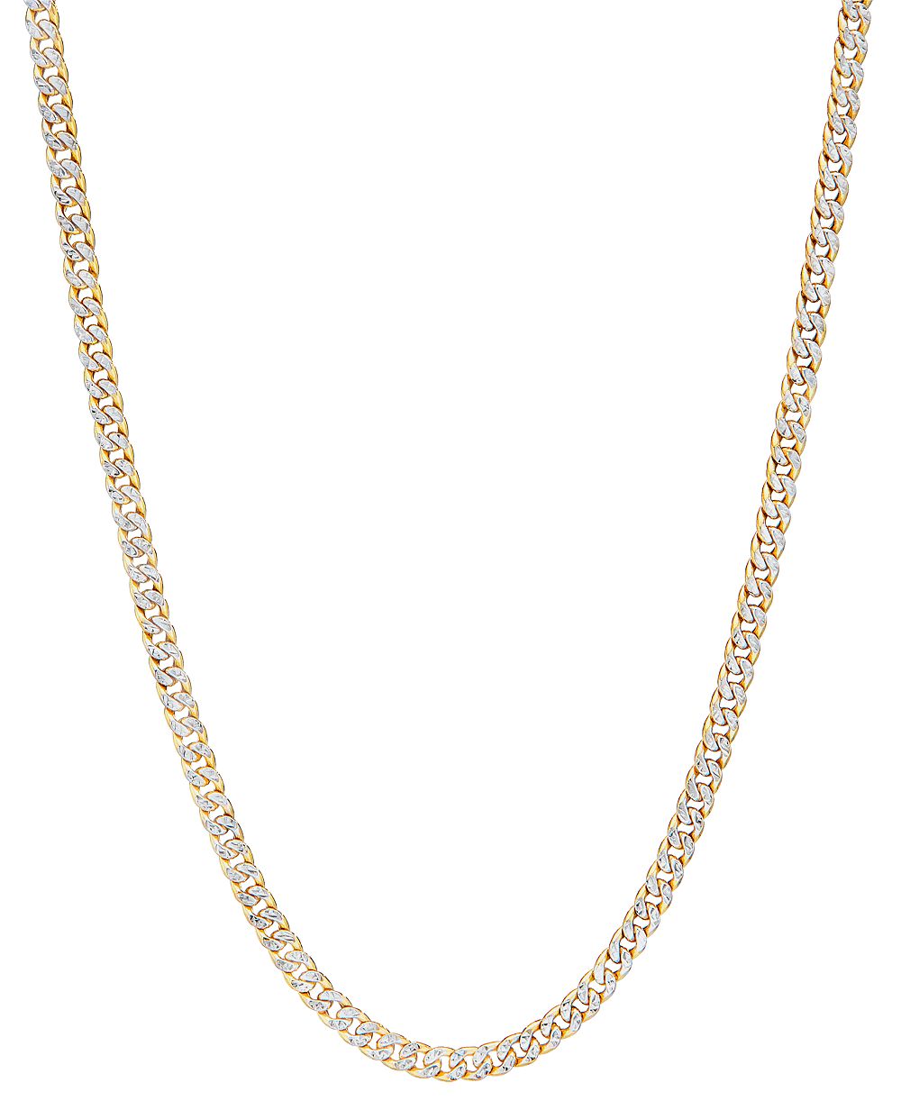 Цепочка Cuban Link 18" с двухсторонним плетением, 10k Two-Tone Gold (4.5mm)