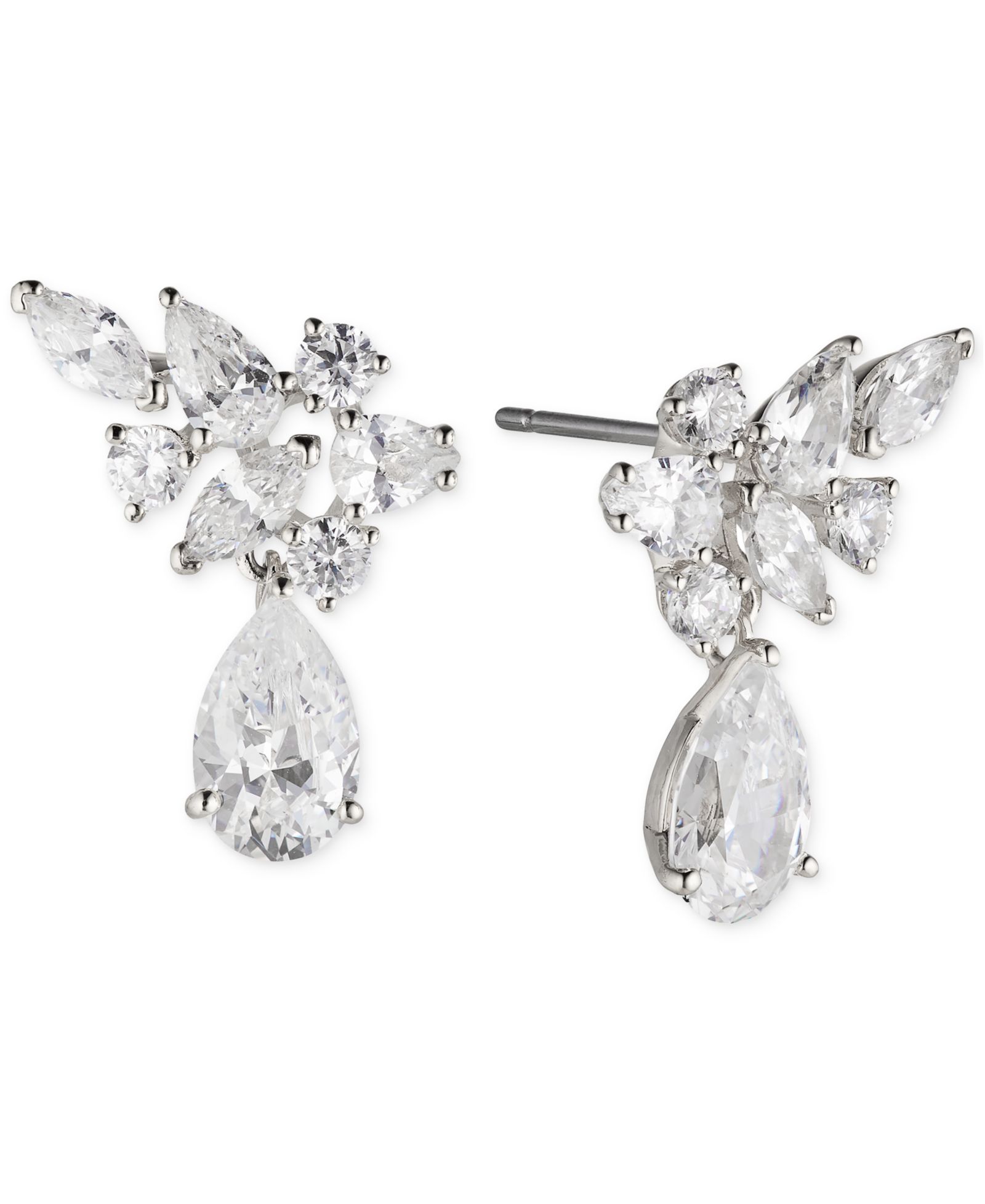 Серьги Eliot Danori Silver-Tone Crystal Pear Drop