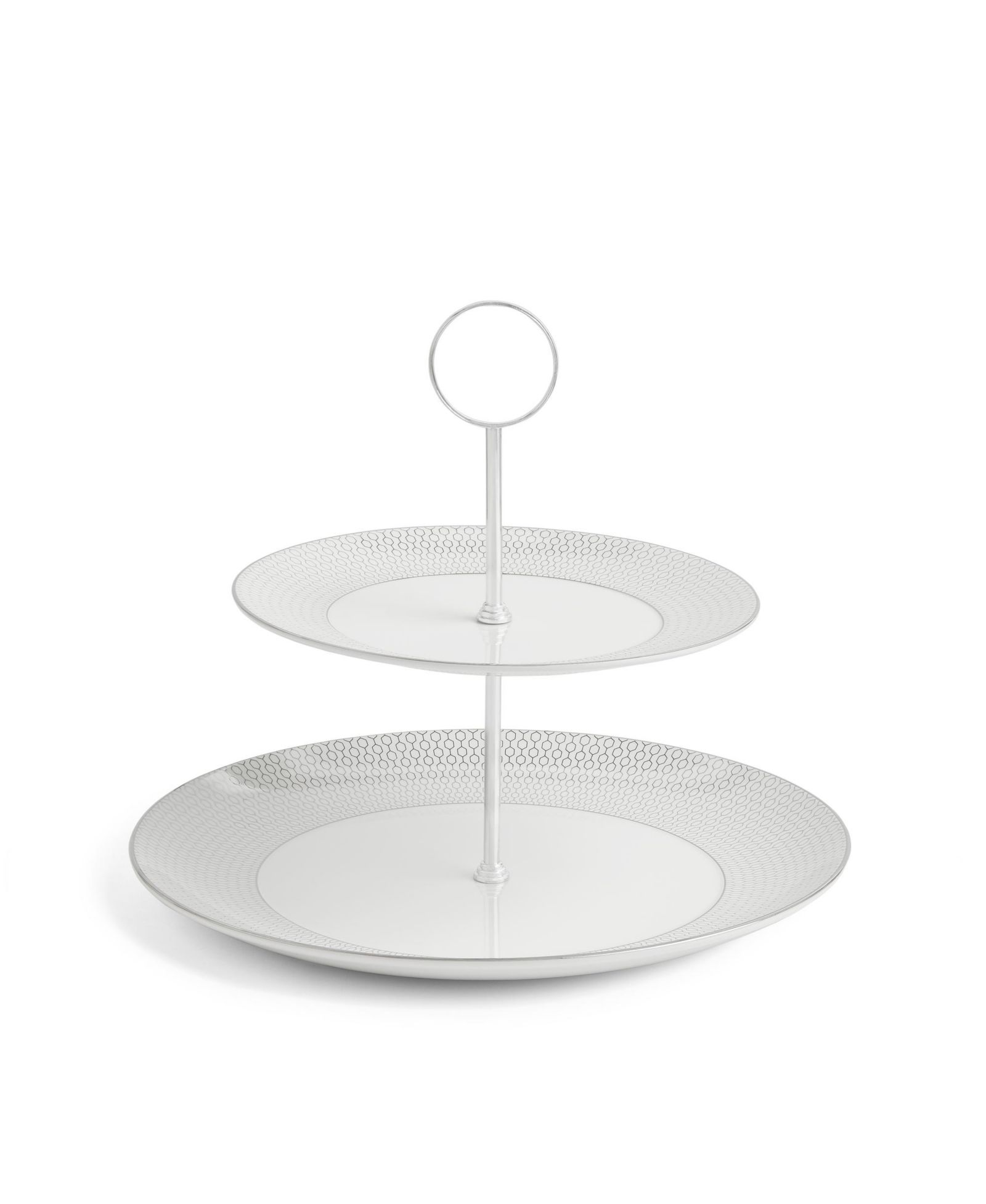Wedgwood Gio Platinum Cake Stand, 2 Tier