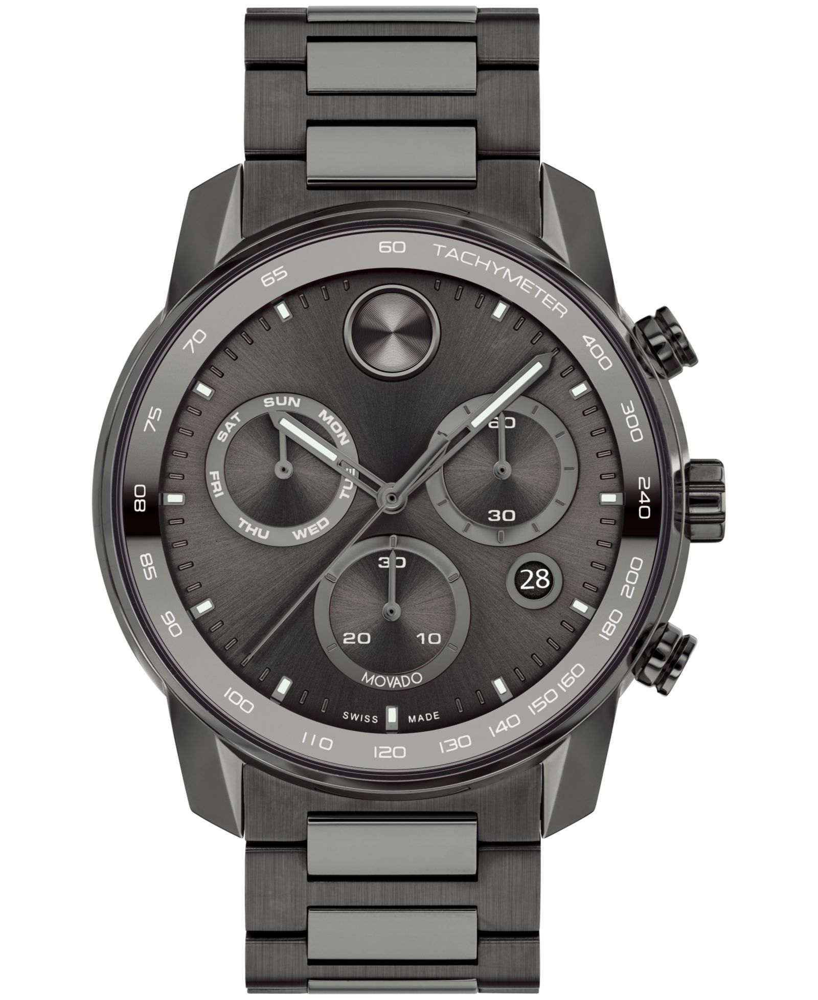 Movado Мужские часы Bold Verso Gunmetal Ionic Plated Steel 44mm