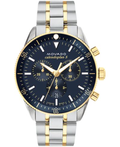 Movado Men's Heritage Two Tone Stainless Steel Bracelet Watch 42mm