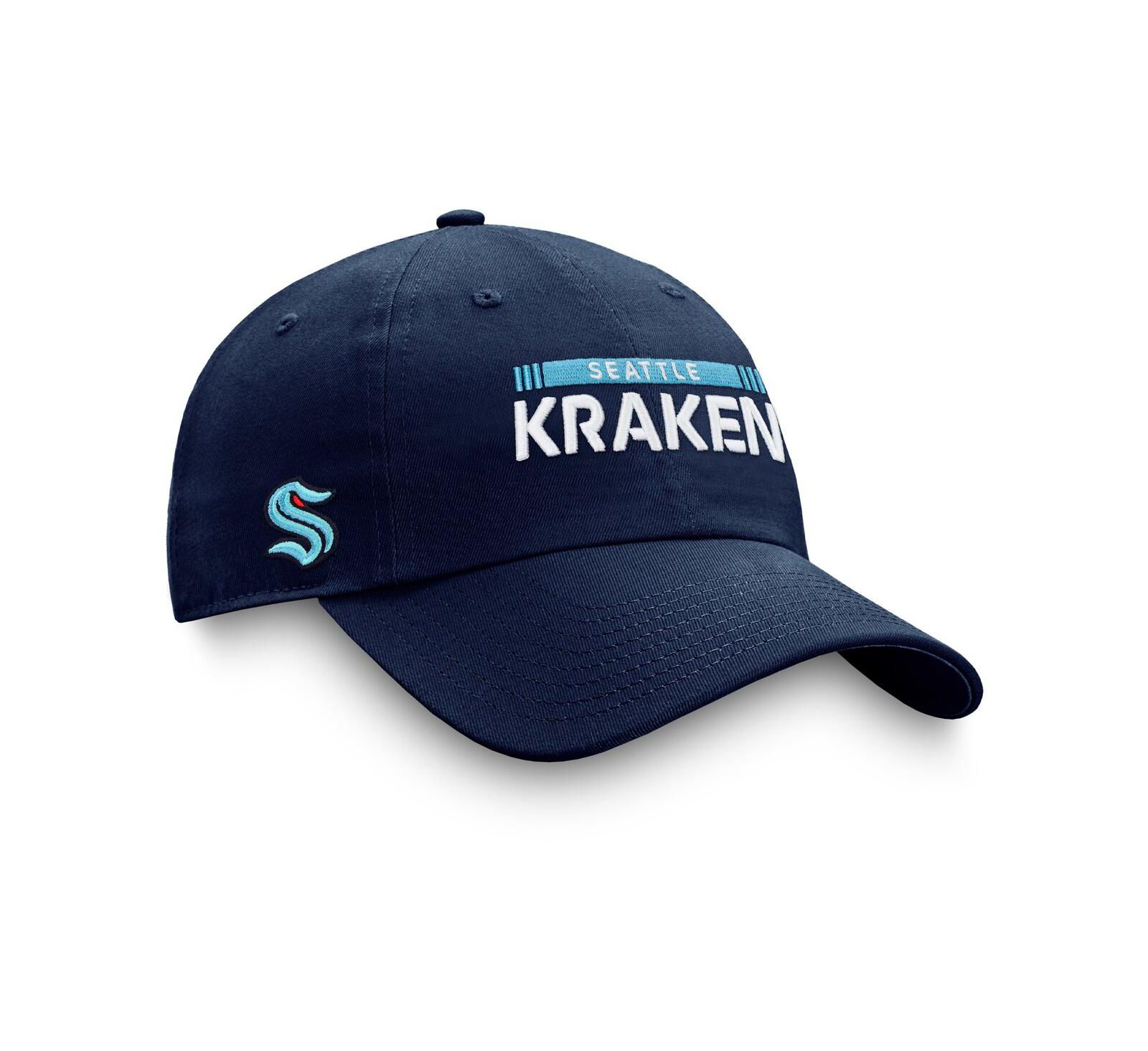 Мужская кепка Fanatics Deep Sea Blue Seattle Kraken Authentic Pro Rink Adjustable