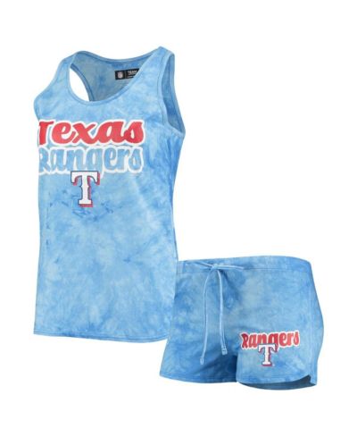 Женский комплект Concepts Sport: майка-топ и шорты с принтом Texas Rangers