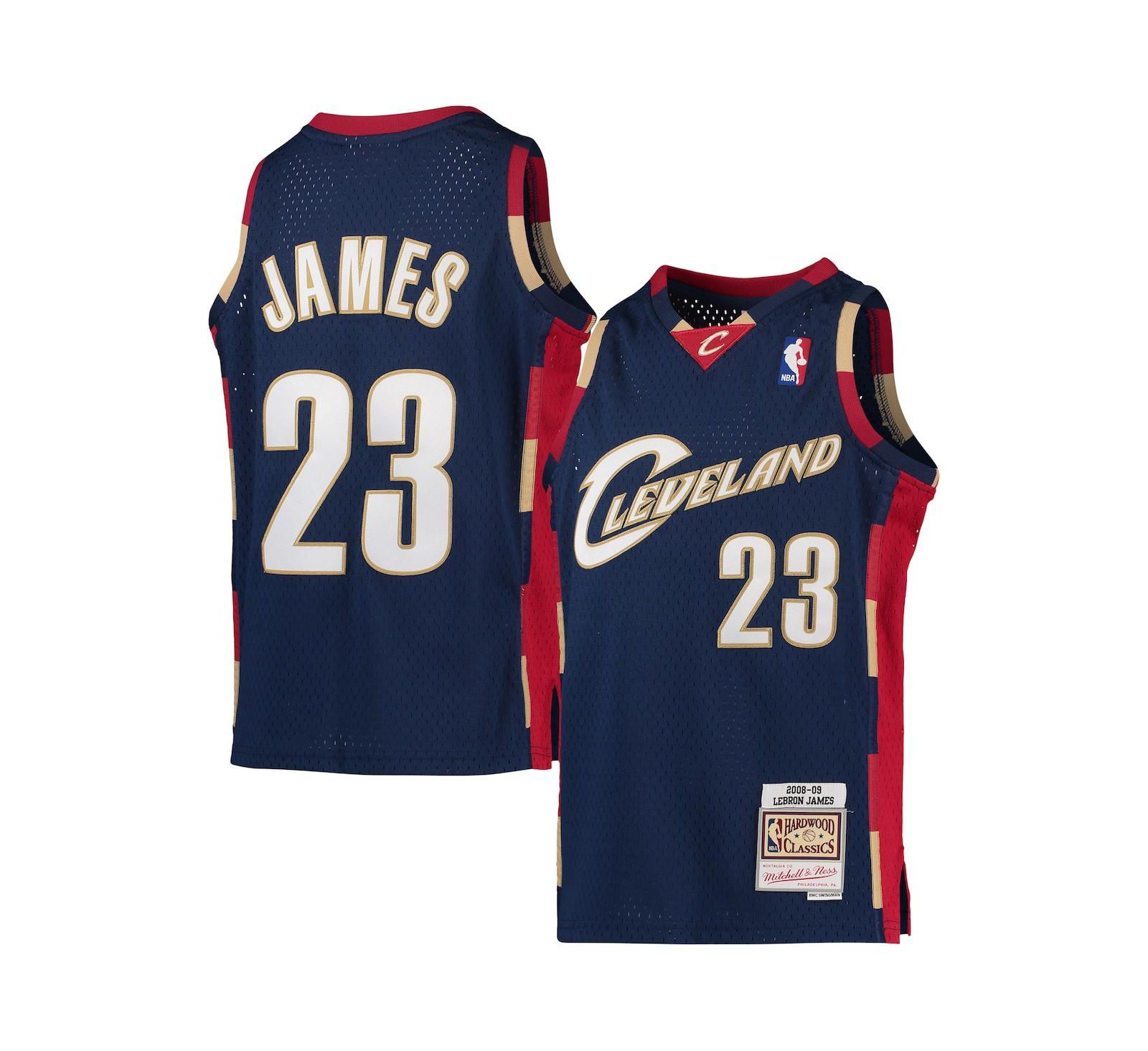 Детская джерси Mitchell & Ness LeBron James Navy Cleveland Cavaliers 2008-09 Hardwood Classics Swingman