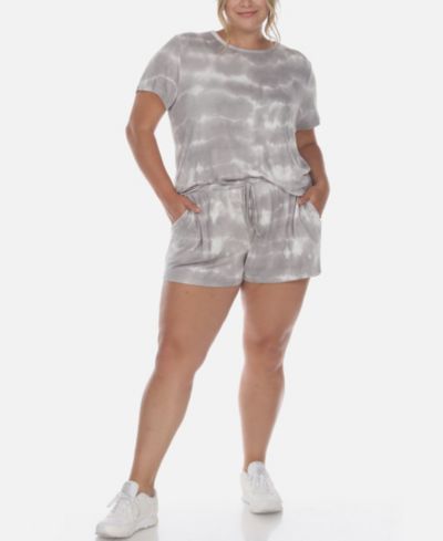 White Mark Plus Size комплект из топа и шорт для отдыха