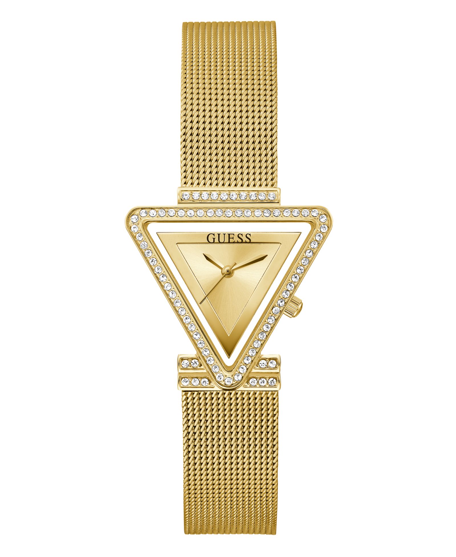 Женские часы GUESS Gold-Tone Glitz Stainless Steel Mesh, 34mm