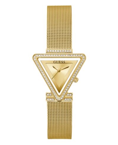 Женские часы GUESS Gold-Tone Glitz Stainless Steel Mesh, 34mm