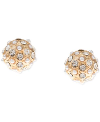 Серьги-гвоздики Charter Club Gold-Tone Pavé Fireball