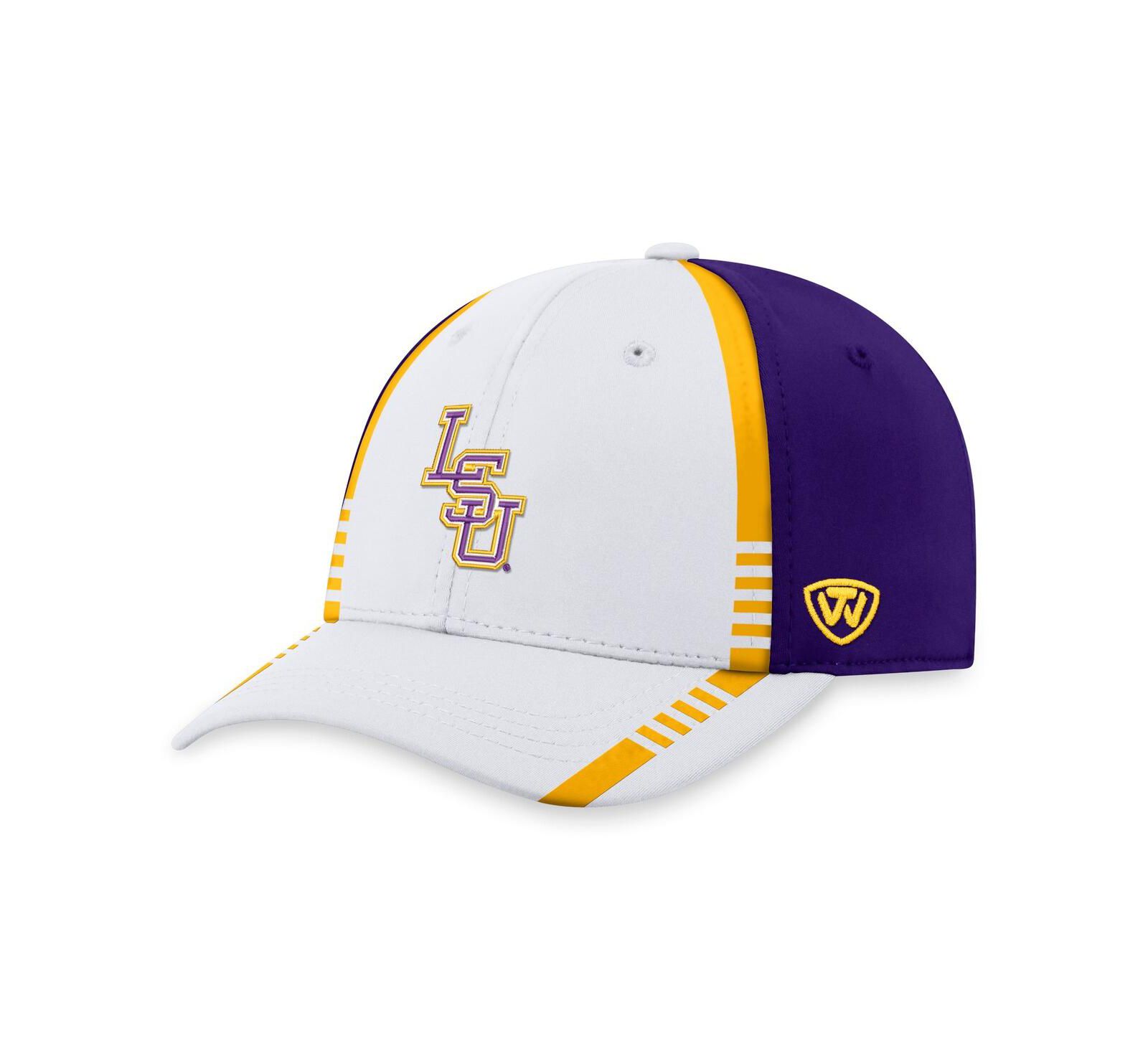 Top of the World Мужская кепка Flex Hat LSU Tigers, белый/фиолетовый