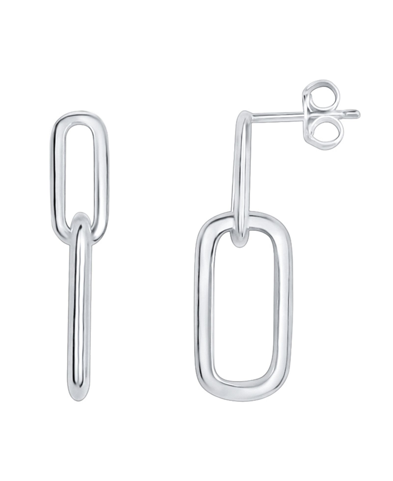 And Now This High Polished Link Post Drop Earring