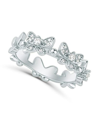 And Now This Cubic Zirconia Butterfly Band Ring