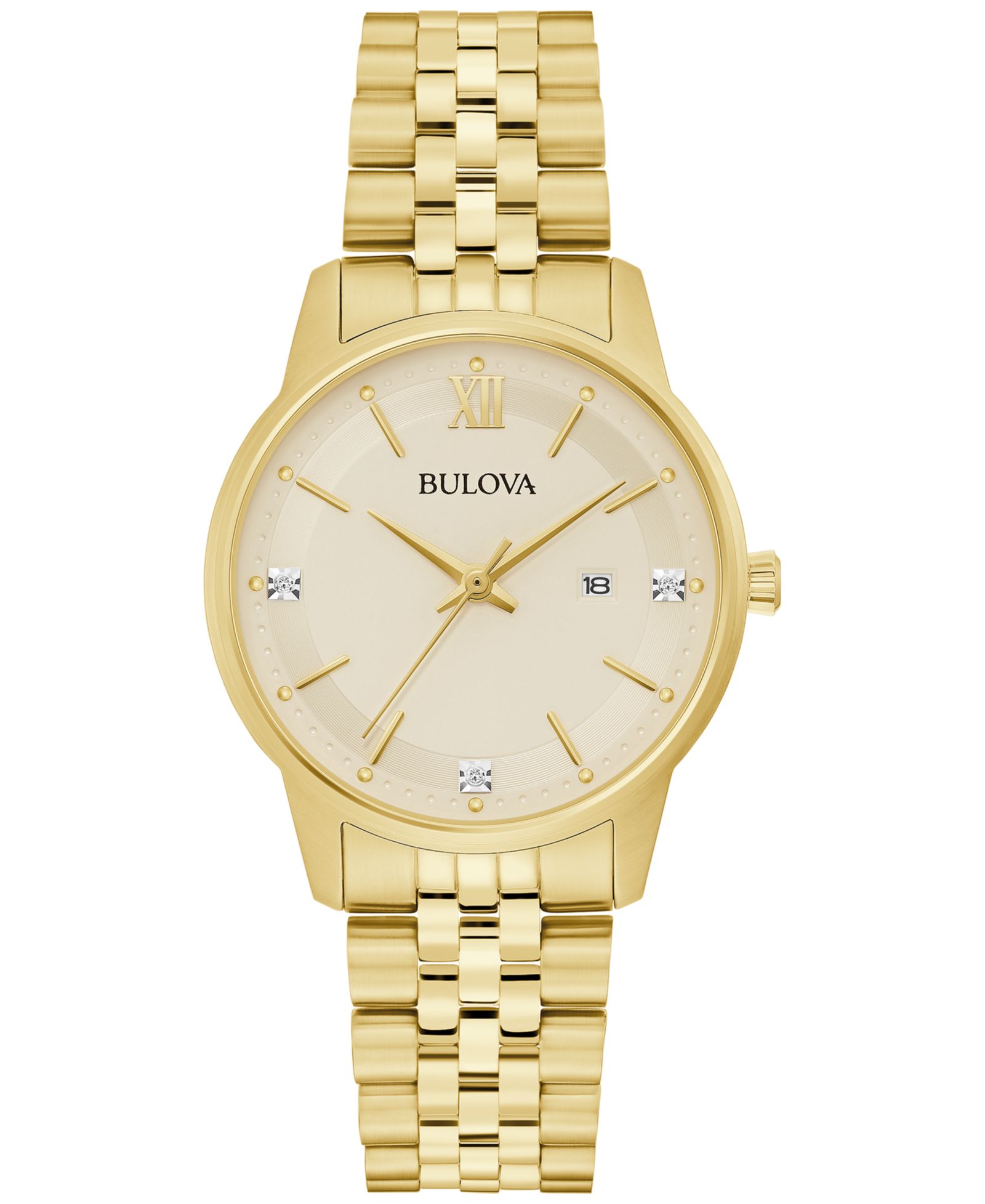 Женские часы Bulova Classic Diamond Accent Gold-Tone Stainless Steel Bracelet, 32mm