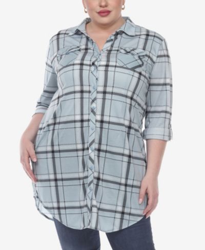Женский туник-топ White Mark Plus Size Plaid