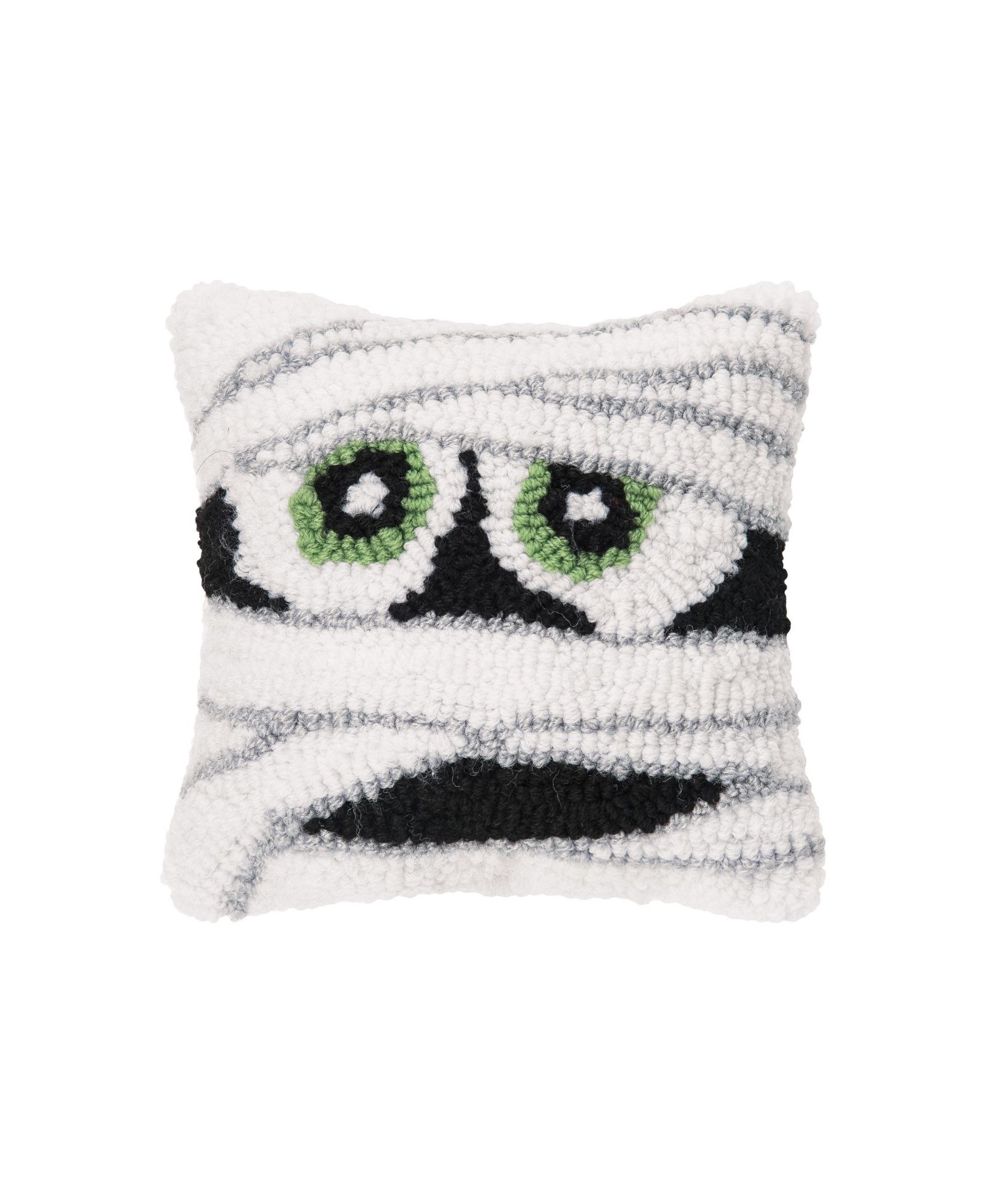 Mummy Face Small Accent Pillow 8" x 8" Fall Halloween Home Decor