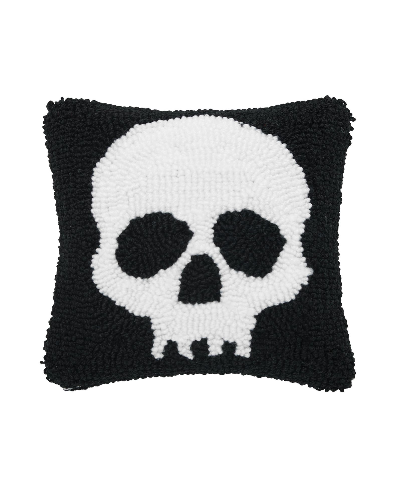 Skull Skeleton Hooked Petite Halloween Accent Pillow 8"
