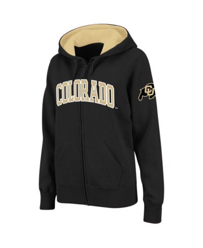 Colosseum Женское черное худи Colorado Buffaloes с полная молнией и арочной надписью
