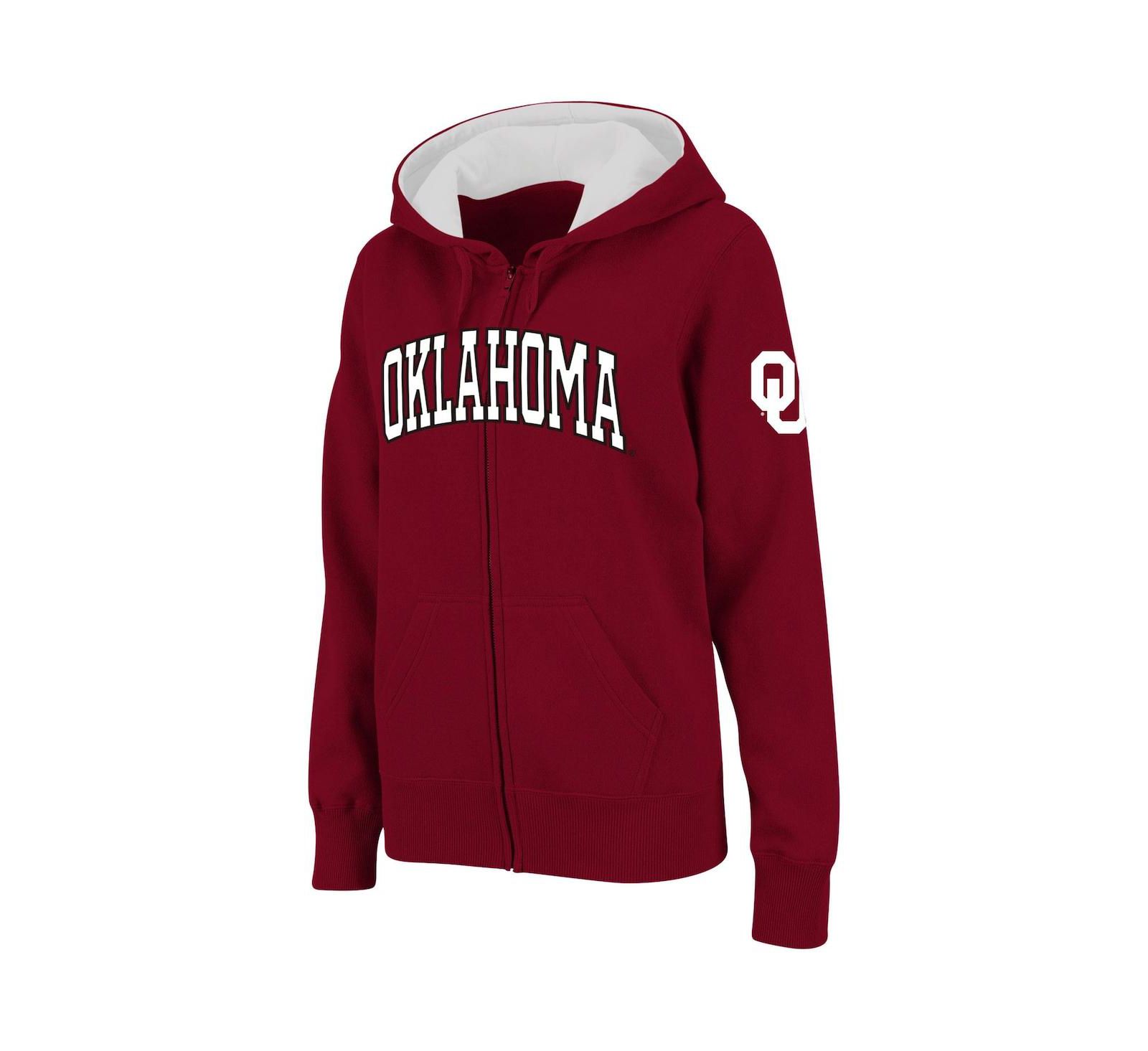 Женское худи Stadium Athletic Crimson Oklahoma Sooners Arched Name Full-Zip