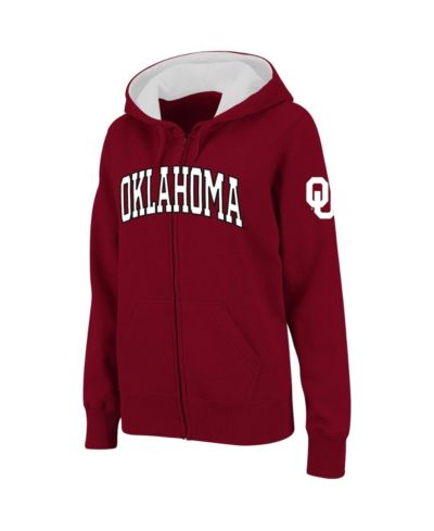 Женское худи Stadium Athletic Crimson Oklahoma Sooners Arched Name Full-Zip
