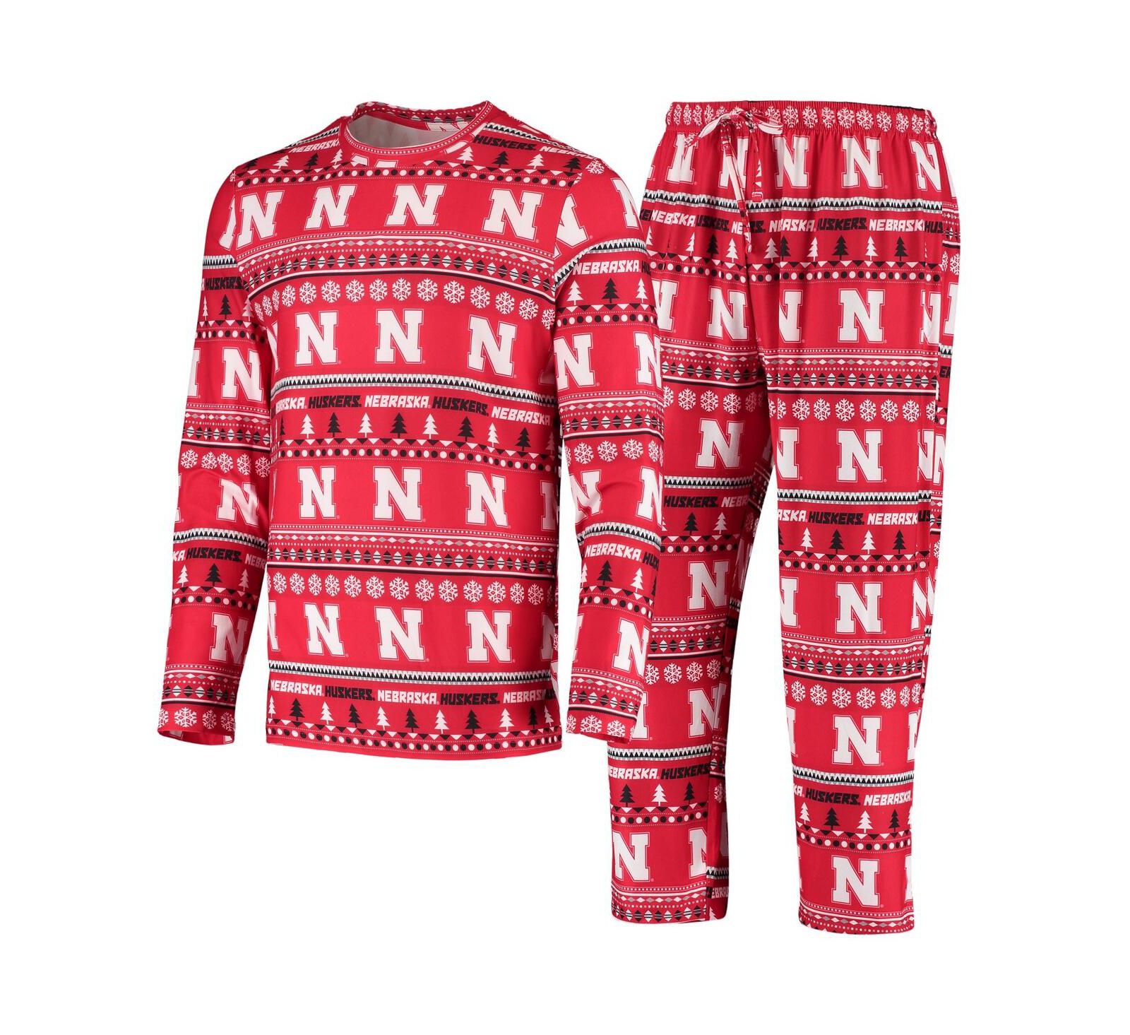 Men's Concepts Sport Scarlet Nebraska Huskers Ugly Sweater Knit Long Sleeve Top and Pant Set