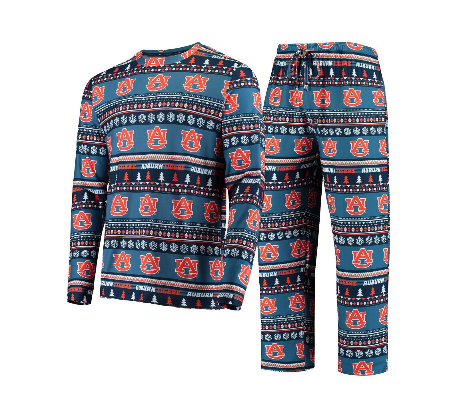 Men's Concepts Sport Navy Auburn Tigers Ugly Sweater Knit Long Sleeve Top and Pant Set