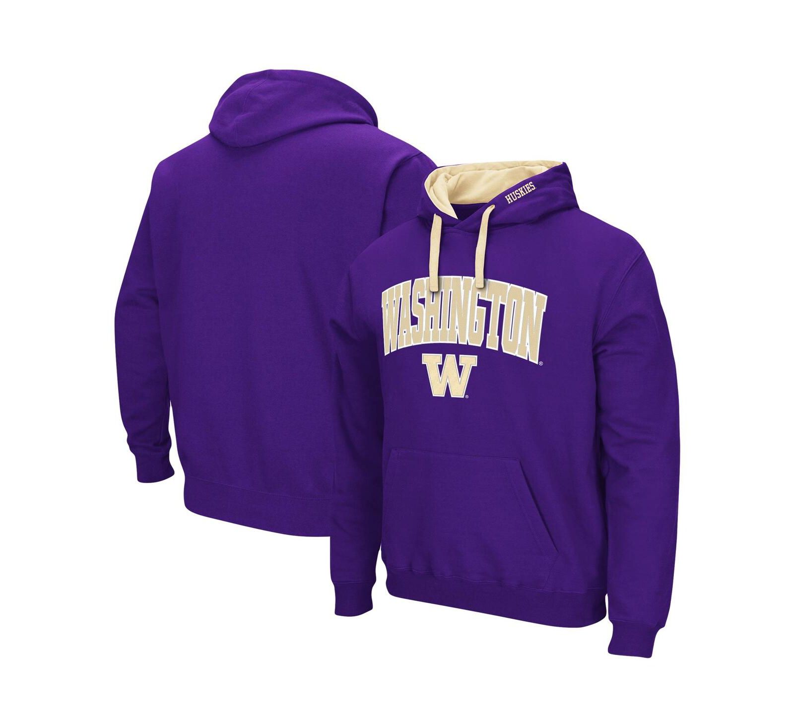 Мужское худи Colosseum Purple Washington Huskies Big and Tall Arch and Logo 2.0 Pullover