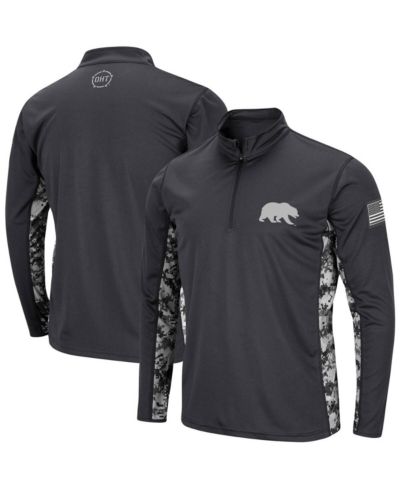 Men's Colosseum Charcoal Cal Bears OHT Military-Inspired Appreciation Digi Camo Quarter-Zip Jacket