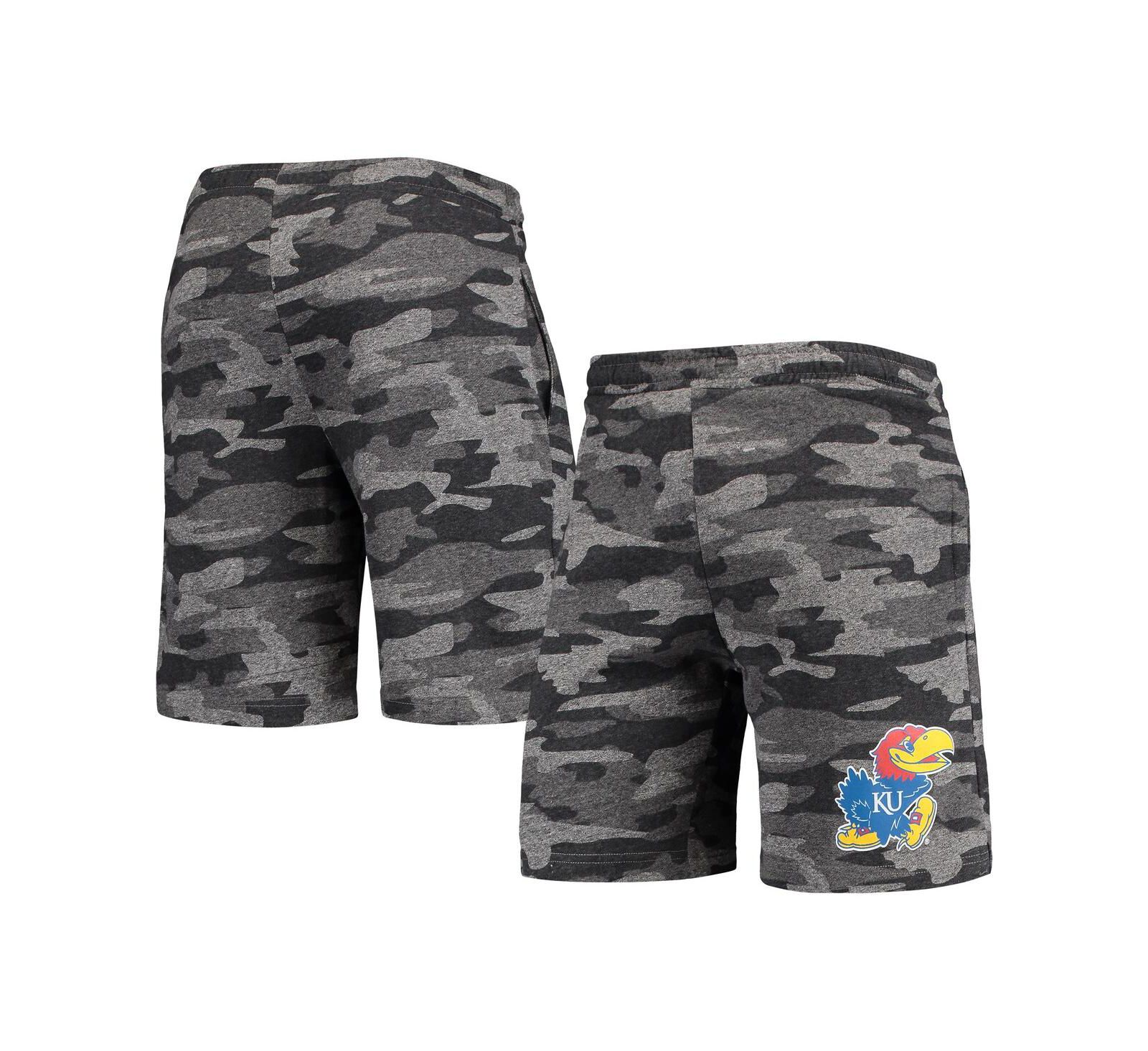 Men's Concepts Sport Charcoal, Gray Kansas Jayhawks Camo Backup Terry Jam Lounge Shorts