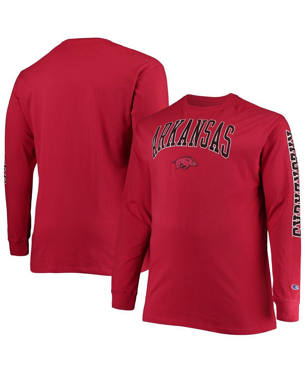 Мужская футболка Champion Cardinal Arkansas Razorbacks Big and Tall 2-Hit Long Sleeve